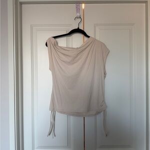 Fashion Nova Draped Sleeveless Tank in Light Beige